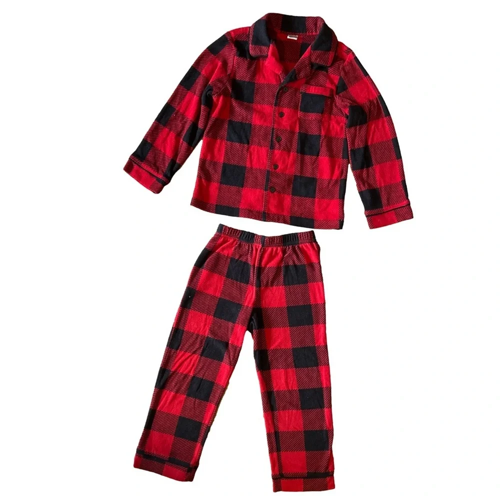 Gap Plaid Red and Black Kids Pajamas 5